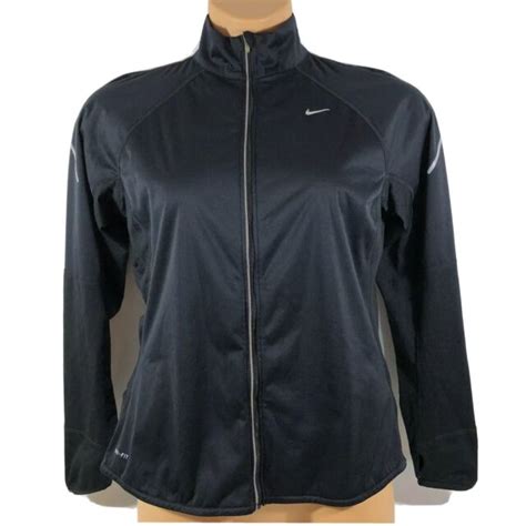 Nike Dri Fit Element Shield Full Zip Running Jacket Warm Black Womens