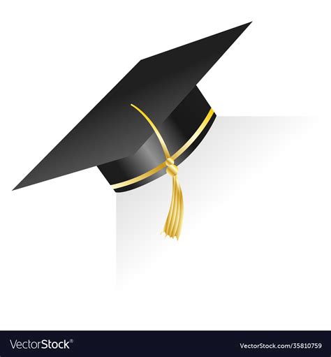 Graduation Cap Element For Degree Ceremony Vector Image