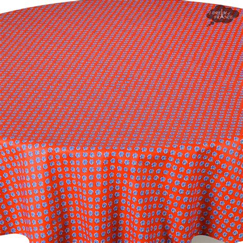 52x72 Rectangular Olives Red Acrylic Coated Cotton Provence Tablecloth