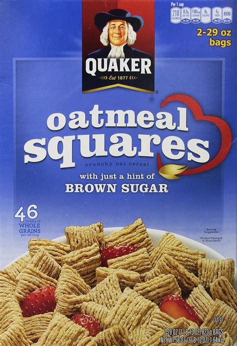 Quaker Oatmeal Squares Crunchy Oatmeal Cereal 58 Ounce Buy Online In