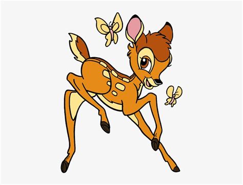 Bambi Clip Art Bambi With Butterfly Clipart Free Transparent Png
