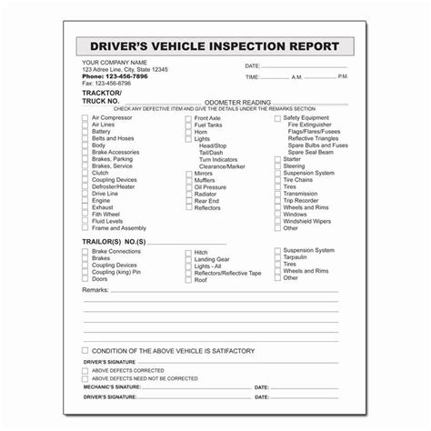Vehicle Inspection Report Template Inspirational Drivers Daily Vehicle Inspection Report Form