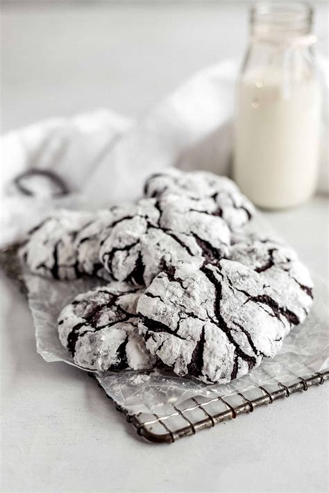 Fudgy Dark Chocolate Crinkle Cookies Recipe Chocolate Crinkles