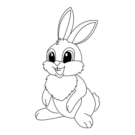 Premium Vector Cute Rabbit Cartoon Coloring Page Illustration Vector