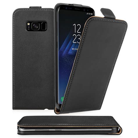 Caseflex Samsung Galaxy S8 Real Leather Flip Case Black