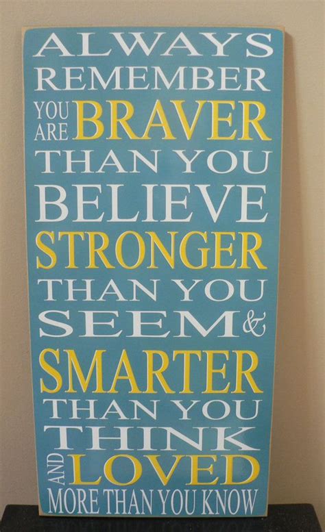 Try not to post only a quote description or just the origin of the. Classic Winnie the Pooh Quote Always Remember You are braver | Etsy | Pooh quotes, Winnie the ...