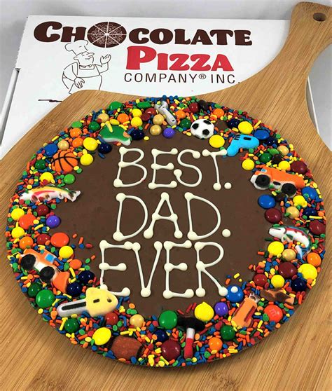 Ts For Dad Best Dad Ever Chocolate Pizza With Colorful Candies