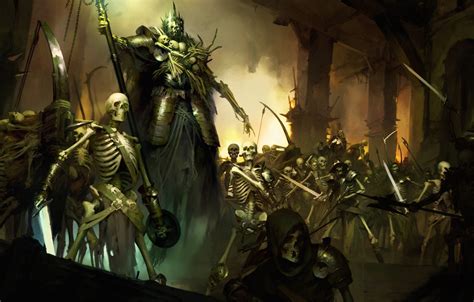 Wallpaper Skull Army Bones Darkness Fantasy Demons Blizzard Art
