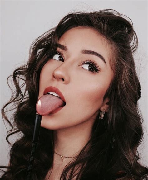 beautiful lips long tongue girl tongues fire necklace actrices sexy selfie poses instagram