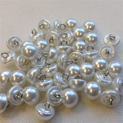 Pearl Buttons Domed Pearl Buttons With Wire Shank Size Etsy