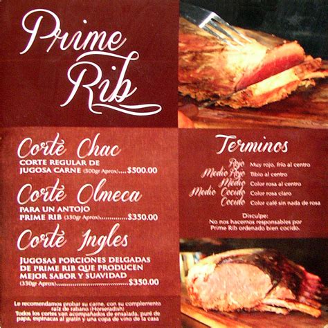 Prime rib is a wonderful meat that adds unmatched elegance to a meal. Chac-Lan Restaurant & Bar Racquet Club San Juan Cosala Mexico