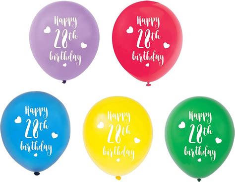 Colorful 28th Birthday Latex Balloons 12inch 15pcs Girl Boy Happy