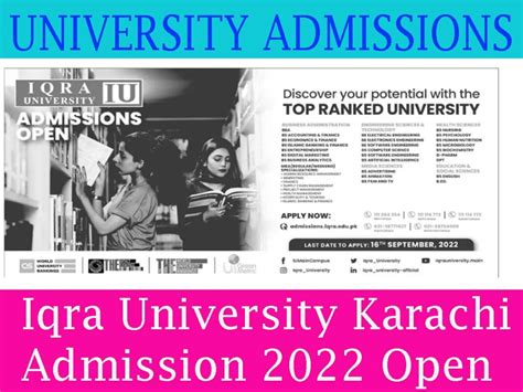 Iqra University Karachi Admission 2022 Open Best Pak Study