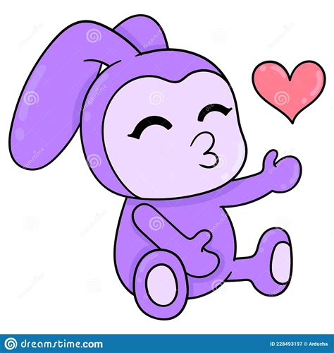 Purple Bunny Is Giving Love To The Whole World Valentine Day Doodle