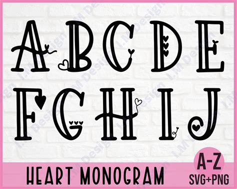 Keychain Svg Bundle Alphabet Monogram Svg Heart Keychain | Etsy