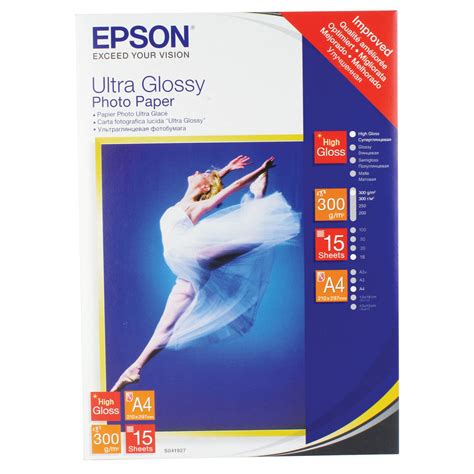Epson Ultra A4 Glossy Photo Paper 15 Pack C13s041927