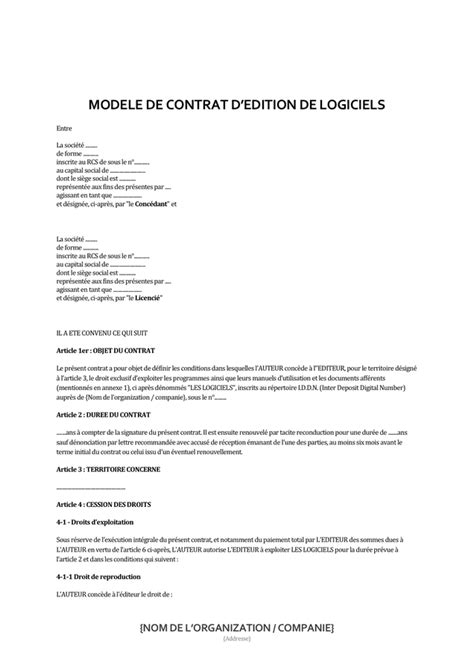 Modèle De Contrat Téléchargement Gratuit Documents Pdf Word Et Excel