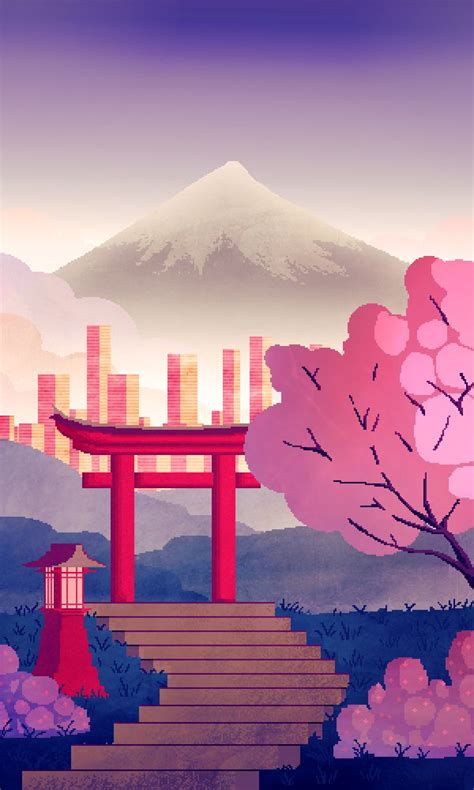 A Season In Japan By Tom The S Aesthetic Pixel Art Wallpaper