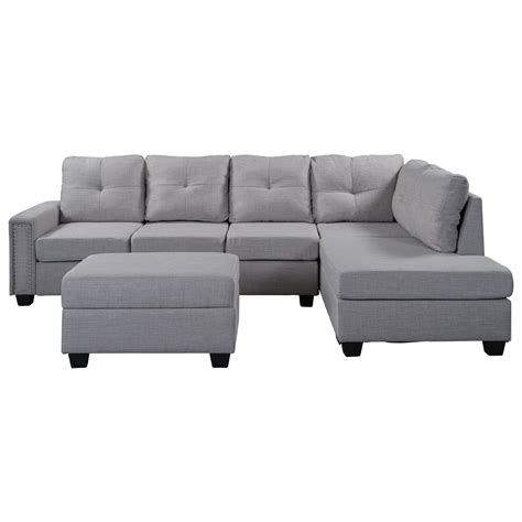 Mua Merax Reversible Sectional Sofa Set Rivet L Shaped Couch With