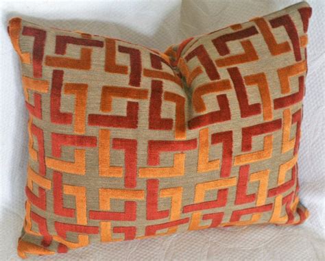Orange Throw Pillow Contemporary Geometric By Pillowthrowdecor