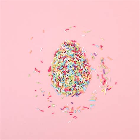 Premium Photo Egg Made Colorful Sprinkles Table