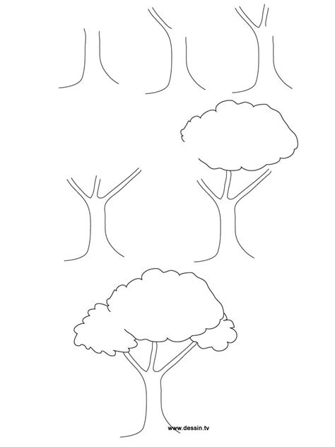 How To Draw Trees Step By Easy Sketch Coloring Page Tree Art In 2019