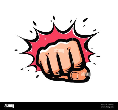 Fist Punching In Pop Art Style Vector Illustration Stock Vector Image