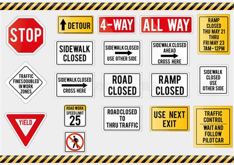 Traffic Signs Collection 04 Out Of 19 Stock Vector Illustration Of
