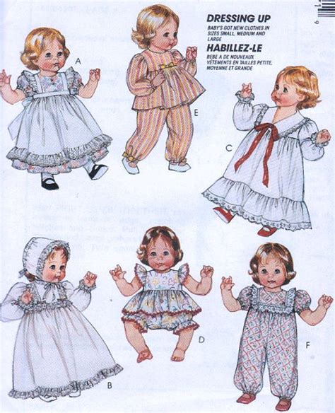 Vintage Baby Doll Clothes Sewing Pattern Dolls Wardrobe