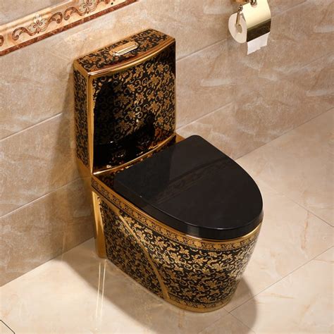 Hot Sale Ceramic Golden Sanitary Ware One Piece Toilet Bathroom Gold