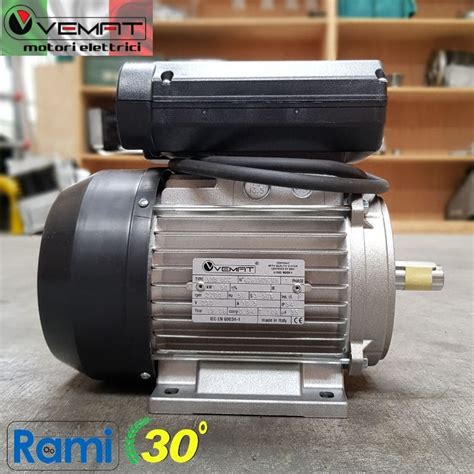 Motore Elettrico Monofase 2 Hp 15 Kw 2800 Giri Vemat Made In Italy
