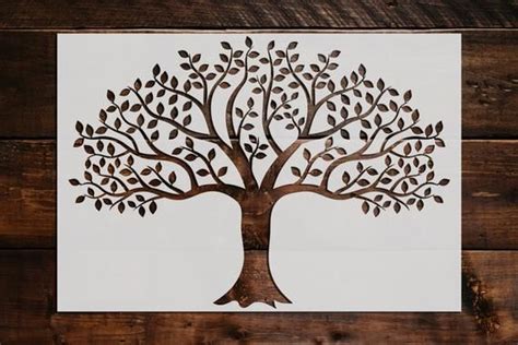 Tree Stencil Reusable Tree Stencil Diy Craft Stencil Large Etsy In