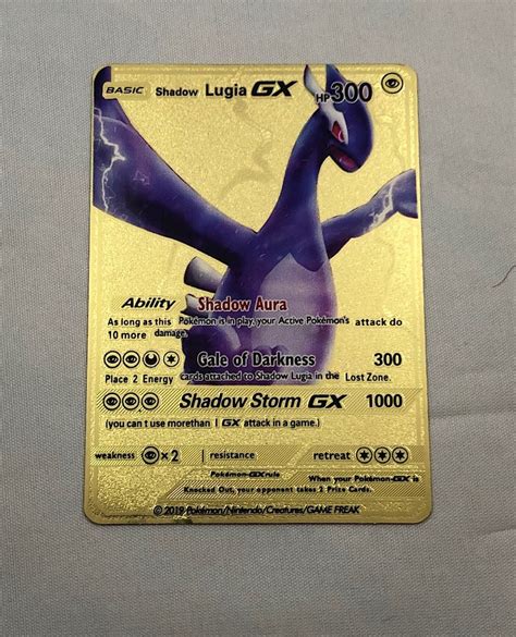 Shadow Lugia Gx Metal Pokemon Card Etsy Uk