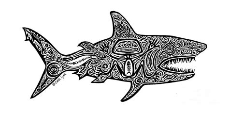Drawing, coloring, paintings,drawing art professional teach people how to draw and paint to make the coloring the pictures. Tribal Shark Drawing by Carol Lynne