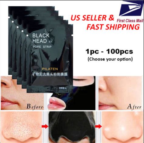 [ pilaten ] blackhead remover deep cleansing black mud mask acne pore strip peel ebay