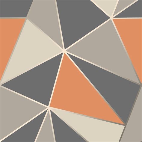 Fine Decor Apex Geometric Wallpaper Metallic Rose Gold Silver Ebay