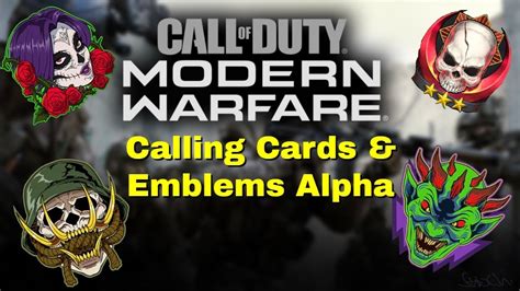 We did not find results for: Call Of Duty Modern Warfare Alpha 2019 Calling Cards & Emblems! - YouTube