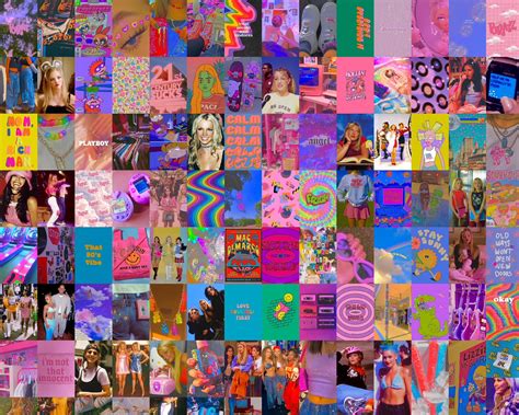 90s Aesthetic Wall Collage Kit Digital Set Of 70 Posters