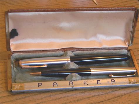 Parker 51 Vacumatic Canadian Boxed Penpencil Set With Waterman Ink