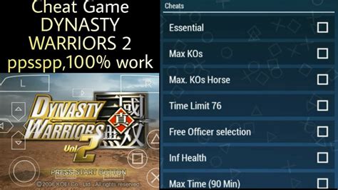 Everyone can do it within few minutes. Cara Cheat game DYNASTY WARRIORS 2 di PPSSPP 2020,100%Work ...