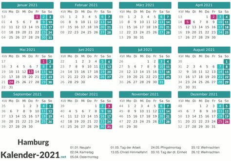Die meisten kalender sind unbeschrieben, und das. FEIERTAGE Hamburg 2021