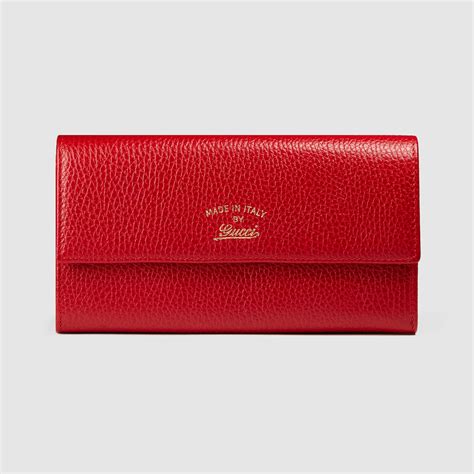 Gucci Swing Leather Continental Wallet In Red Red Leather Lyst