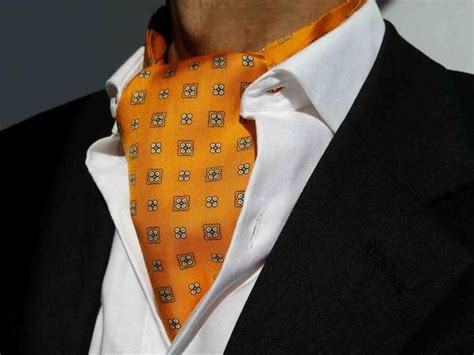 Ascot Ties For Men Orange Silk Ascots Ascot Ties Attractive Eyes