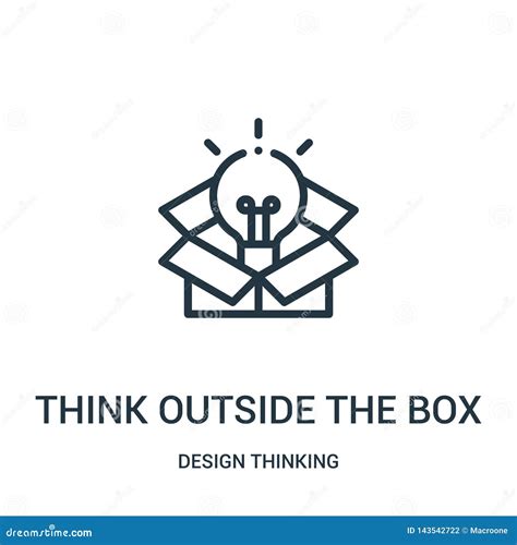 Think Outside The Box Icon Vector From Design Thinking Collection Thin