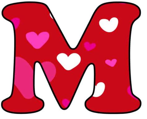 Free Printable Colorful Bubble Letters Valentine Bubble Letter M