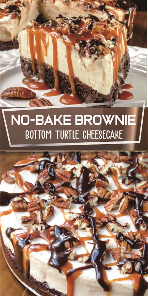 Our selection box filled with mini cupcakes and cheesecakes may not settle your dilemma but you'll certainly enjoy the debate. No-Bake Brownie Bottom Turtle Cheesecake | Easy cheesecake ...