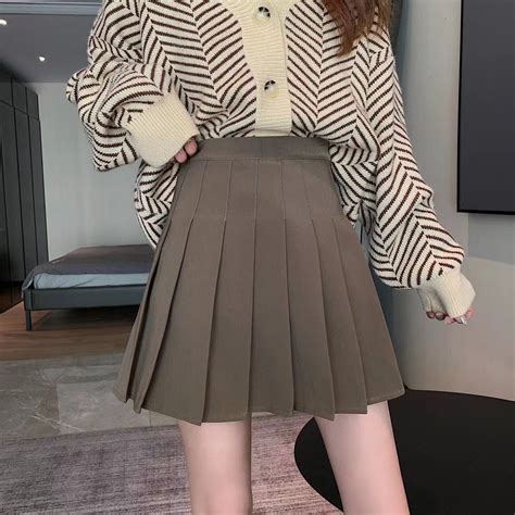 Women High Waist Pleated Casual Tennis Style Mini Skater Skirt Short Dress Find New Online