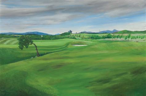 Large Golf Landscape Oil Painting