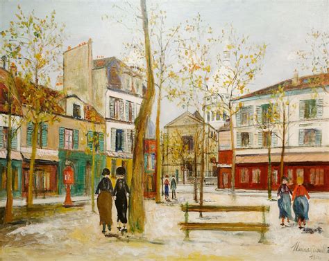 Maurice Utrillo Place Du Tertre à Montmartre 1932 Galerie Saphir