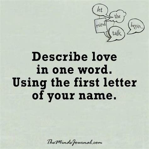 Describe Love In One Word The Minds Journal Words One Word Love